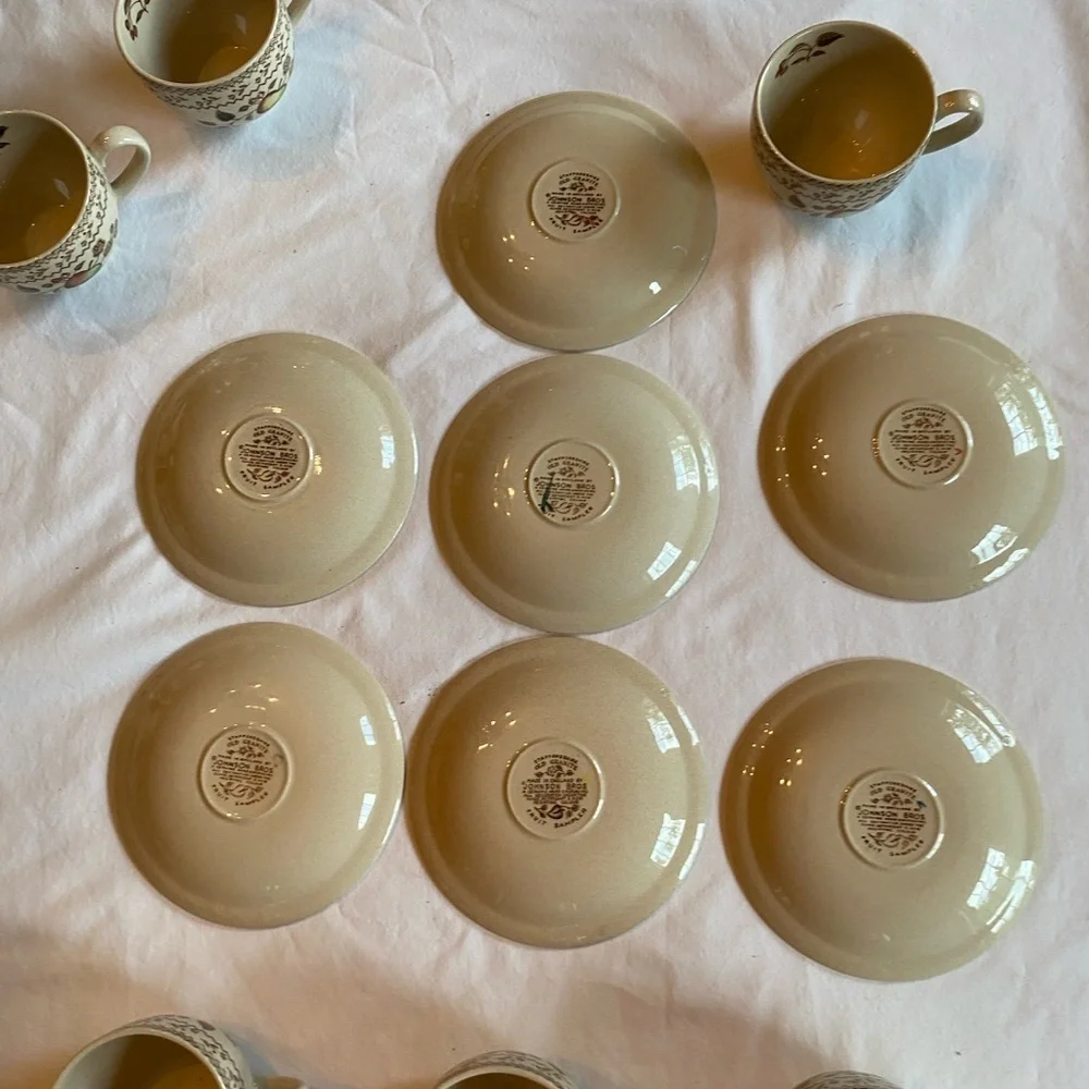 Johnson Brothers Fruit Sampler Cup and Saucer Set of 7